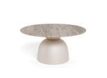 Mid.you Couchtisch Ferrol, Grau, Metall, Stein, Säule, 80x42x80 cm, Wohnzimmer, Wohnzimmertische, Couchtische, Couchtische Marmor