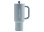 waterdrop Thermobecher, Hellblau, Metall, Kunststoff, 1,1 L, doppelwandig, Tragegriff, Vakuum, 100% dicht, hält warm, kalt, Kaffee & Tee, Tassen, Thermobecher