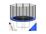 tectake® Trampolin, Ø 366 cm, GS zertifiziert, Randabdeckung, inklusive Einstiegsleiter