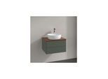Villeroy und Boch Antao Waschtisch-Unterschrank K18052HL 60x36x50cm, Hahnloch, Waschbeckenplattenfarbe warm walnut, leaf green matt lacquer