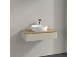Villeroy und Boch Antao Waschtisch-Unterschrank K08051HJ 80x19x50cm, Hahnloch, Waschbeckenplattenfarbe honey oak, silk grey matt lacquer