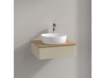Villeroy und Boch Antao Waschtisch-Unterschrank K07151HJ 60x19x50cm, Hahnloch, Waschbeckenplattenfarbe honey oak, silk grey matt lacquer