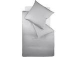 Bettwäsche FLEURESSE "Colours in 135x200, 155x220 oder 200x200 cm", grau (steingrau), B/L: 135cm x 200cm, 1 Stk., 1 Stk., Mako-Satin, B/L: 80cm x 80cm, 2 Stk., Mako-Satin, Obermaterial: 100% Baumwolle, Bettwäsche, Bettwäsche, Bettwäsche aus 100% Baumwolle, uni, mit Reißverschluss