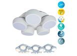 NÄVE LED Deckenleuchte "Eliora", weiß, 5, H: 15,1cm, 1 Stk., Leuchten, LED, dimmbar, CCT, Memory, Nachtlicht, Funkfernbedienung, weiß, LED Deckenleuchte
