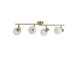 NÄVE Deckenleuchte "Learta", gold (goldfarben), 4, Ø 10cm H: 18,5cm, 1 Stk., Leuchten, Spot, exkl. E14, messing matt, Glas weiß opal, Deckenleuchte