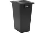 eurokraft pro Wertstoffsammler, 1-fach-Sammler, 60 l, Rahmen schwarz, Deckel mit Schwingöffnung