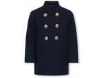 Kurzmantel KIDS ONLY "KOGLANNIE LIFE PEACOAT OTW", Mädchen, Gr. 158, blau (night sky), Web, Obermaterial: 80% Polyester, 20% Wolle, unifarben, gerade kniefrei, gerader Abschluss, Mäntel Kurzmantel