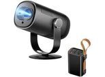 DANGBEI Portabler Projektor "Freedo inkl. Powerbank", grau (anthrazit), B:13,1cm H:23,9cm T:10,9cm, Beamer