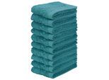 Waschlappen OTTO HOME "Regona, Seiftücher 30x30cm, flauschig und weich, 500 gr/m²", blau (petrol), Frottier, Waschlappen, Waschlappen, Premium Handtücher mit Bordüre, Handtuch-Set, 100% Baumwolle