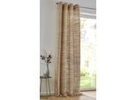 Vorhang KUTTI "Crinkle allover" Gr. 1, beige (natur), B:130cm H:145cm, Leinenstruktur, Baumwolle, Polyester, Gardinen, Vorhang, Musselin-Struktur, Handmade, Ösen Aufhängung, Halbtransparent