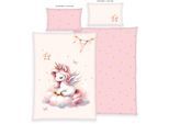 Babybettwäsche BABY BEST "Einhornzauber", multicolour, B/L: 100cm x 135cm, 1 Stk., 1 Stk., Renforcé, B/L: 40cm x 60cm, 2, Renforcé, Obermaterial: 100% Baumwolle, Bettwäsche, Babybettwäsche, Wendebettwäsche