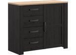 Kommode FORTE, riviera eiche, cabazone eiche, B:101,4cm H:87cm T:42cm, Spanplatte, Sideboards, Kommode, B/H/T 101,4/87/42 cm, Soft Close, 4 Schubkästen