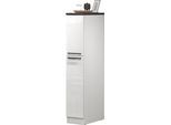 Apothekerschrank KOCHSTATION "KS-Sole", weiß (weiß, weiß hochglanz, schiefer), B:30cm H:165cm T:60cm, Holzwerkstoff, Schränke, Apothekerschrank, Breite 30 cm, 2 Auszüge, 4 Fächer