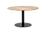 Livetastic Esstisch, Schwarz, Akazie, Holz, Metall, Akazie, vollmassiv, Holz, rund, Säule, Bodenplatte, 110x76x110 cm, Esszimmer, Tische, Esstische, Esstische rund