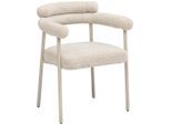 Mid.you Armlehnstuhl, Creme, Beige, Metall, Textil, Rundrohr, 65x79x58 cm, Esszimmer, Stühle, Esszimmerstühle, Armlehnenstühle