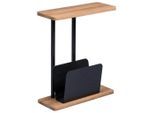 Beistelltisch, Schwarz, Eiche, Metall, Holzwerkstoff, rechteckig, Bodenplatte, 50x60x20 cm, Wohnzimmer, Wohnzimmertische, Beistelltische, Beistelltische Metall