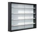 Mid.you Hängevitrine, Schwarz, Weiß, Holzwerkstoff, 4 Fächer, 80x60x10 cm, hängend, Wohnzimmer, Wohnwände, Vitrinenschränke