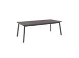 Ambia Garden Gartentisch, Anthrazit, Metall, Glas, rechteckig, Flachrohr, 220x76x100 cm, Gartenmöbel, Gartentische, Gartentische