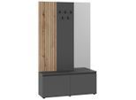 Carryhome Garderobe, Anthrazit, Eiche, Holzwerkstoff, 120x200x36.6 cm, Garderobe, Garderoben-Sets & Serien, Garderoben-Sets