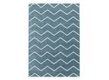 Ayyildiz , Blau , Textil , Streifen , rechteckig , 80x250 cm , Oeko-Tex® Standard 100 , für Fußbodenheizung geeignet, schmutzabweisend, für Hausstauballergiker geeignet, lichtunempfindlich, antistatisch, pflegeleicht, strapazierfähig, leicht zusammenrollbar , Teppiche & Böden, Teppichläufer & Vorleger