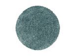 Ayyildiz , Hellblau , Textil , Uni , rund , Oeko-Tex® Standard 100 , für Fußbodenheizung geeignet, schmutzabweisend, für Hausstauballergiker geeignet, lichtunempfindlich, antistatisch, pflegeleicht, strapazierfähig, leicht zusammenrollbar , Teppiche & Böden, Teppiche, Hochflorteppiche, Hochflorteppiche rund