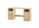 Livetastic , Naturfarben , Holz , Kiefer,Kiefer , massiv,massiv , 3 Schublade(n) Schubladen , rechteckig , 54x73x144 cm , Büromöbel, Schreibtische, Schreibtische