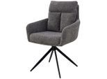 Livetastic , Grau , Holz, Metall, Textil , Pappel , Sperrholz , 59x91x61.5 cm , Sitzfläche 360° drehbar , Esszimmer, Esszimmerstühle, Polsterstühle