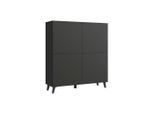 P & B , Schwarz , Holzwerkstoff , 8 Fächer , 120x128x39 cm , FSC , stehend , Kleinmöbel, Kommoden, Highboards