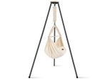 Schmusewolke , Anthrazit, Beige , Holz, Metall, Textil , Buche , 135x194x135 cm , wendbar,Deckenmontage möglich, Feder mit Sicherheitsseil , Baby, Babyzimmer, Babyzimmer-Zubehör
