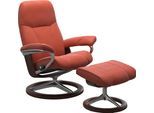 Relaxsessel STRESSLESS "Consul", braun (henna), B:82cm H:102cm T:72cm, Leder BATICK: BATICK ist ein leicht korrigiertes, durchgefärbtes und genarbtes Möbelleder, bei dem die meisten Unebenheiten und Spuren in der Regel entfernt wurden.;Leder PALOMA: PALOMA ist ein durchgefärbtes Semianilin-Möbelleder mit natürlicher Narbung.;ROHLEDER Stoff Q2 FARON: Ein fester zuverlässiger Bouclé mit einem strukt