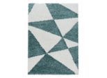 Ayyildiz , Blau , Textil , Abstraktes , rechteckig , 80x250 cm , Oeko-Tex® Standard 100 , für Fußbodenheizung geeignet, schmutzabweisend, für Hausstauballergiker geeignet, lichtunempfindlich, antistatisch, pflegeleicht, strapazierfähig, leicht zusammenrollbar , Teppiche & Böden, Teppichläufer & Vorleger