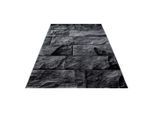 Ayyildiz , Schwarz , Textil , Mauer , rechteckig , 200x290 cm , Oeko-Tex® Standard 100 , für Fußbodenheizung geeignet, schmutzabweisend, für Hausstauballergiker geeignet, lichtunempfindlich, antistatisch, pflegeleicht, strapazierfähig, leicht zusammenrollbar , Teppiche & Böden, Teppiche, Webteppiche
