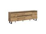 Livetastic , Eiche dunkel , Holzwerkstoff , Holzoptik , 2 Fächer , 2 Schublade(n) Schubladen , 188x65x36 cm , FSC MIX , stehend ,