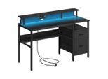 Mid.you , Schwarz , Metall, Holzwerkstoff , 2 Schublade(n) Schubladen , quadratisch , 55x89x135 cm , höhenverstellbar , Büromöbel, Schreibtische, Gaming-Tische