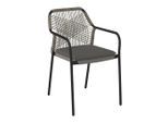 Luca Bessoni , Naturfarben, Hellgrau, Dunkelgrau , Metall, Kunststoff, Textil , Füllung: Schaumstoff , 56x58x86 cm , Gartenmöbel, Gartensessel, Gartenstühle