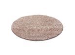 Ayyildiz , Braun, Beige , Textil , Uni , rund , Oeko-Tex® Standard 100 , für Fußbodenheizung geeignet, schmutzabweisend, für Hausstauballergiker geeignet, lichtunempfindlich, antistatisch, pflegeleicht, strapazierfähig, leicht zusammenrollbar , Teppiche & Böden, Teppiche, Hochflorteppiche, Hochflorteppiche rund