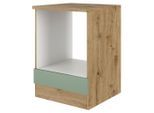 FlexWell , Eiche Artisan, Schilfgrün , Holzwerkstoff , 60x85x57 cm , Made in Germany , individuell planbar , Küche, Küchenblöcke, Küchenschränke, Küchenumbauschränke