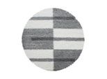 Ayyildiz , Hellgrau , Textil , Karo , rund , Oeko-Tex® Standard 100 , pflegeleicht , Teppiche & Böden, Teppiche, Hochflorteppiche, Hochflorteppiche rund