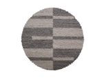 Ayyildiz , Taupe , Textil , Karo , rund , Oeko-Tex® Standard 100 , pflegeleicht , Teppiche & Böden, Teppiche, Hochflorteppiche, Hochflorteppiche rund