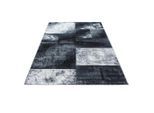 Ayyildiz , Grau , Textil , Karo , rechteckig , 160x230 cm , Oeko-Tex® Standard 100 , für Fußbodenheizung geeignet, schmutzabweisend, für Hausstauballergiker geeignet, lichtunempfindlich, antistatisch, pflegeleicht, strapazierfähig, leicht zusammenrollbar , Teppiche & Böden, Teppiche, Webteppiche