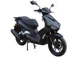 Motorroller ALPHA MOTORS "Mustang FI", schwarz (mattschwarz, schwarz), Motorroller, 85 km/h, mit USB-Anschluss und Lenkerschloss, sportliches Design, B:66,5cm H:133,5cm L:194cm
