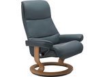 Relaxsessel STRESSLESS "View", blau (atlantic blau batick), B:82cm H:108cm T:81cm, Leder BATICK: BATICK ist ein leicht korrigiertes, durchgefärbtes und genarbtes Möbelleder, bei dem die meisten Unebenheiten und Spuren in der Regel entfernt wurden.;Leder PALOMA: PALOMA ist ein durchgefärbtes Semianilin-Möbelleder mit natürlicher Narbung.;ROHLEDER Stoff Q2 FARON: Ein fester zuverlässiger Bouclé mit
