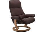 Relaxsessel STRESSLESS "View", braun (chocolate paloma), B:82cm H:108cm T:81cm, Leder BATICK: BATICK ist ein leicht korrigiertes, durchgefärbtes und genarbtes Möbelleder, bei dem die meisten Unebenheiten und Spuren in der Regel entfernt wurden.;Leder PALOMA: PALOMA ist ein durchgefärbtes Semianilin-Möbelleder mit natürlicher Narbung.;ROHLEDER Stoff Q2 FARON: Ein fester zuverlässiger Bouclé mit ein