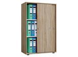 Aktenschrank VCM "Büroschrank Aktenschrank Schiebetüren Lona 3fach", braun (sonoma, eiche (sägerau)), B:70cm T:40cm, Obermaterial: 100% Holz Wood., Schränke, Aktenschrank