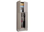 Mehrzweckschrank VCM "Holz Besenschrank Staubsauger Putzschrank Lona S", grau, B:70cm T:39cm, Obermaterial: 100% Holz Wood., Schränke, Mehrzweckschrank