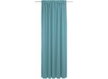 Vorhang ADAM "Uni Collection", blau (türkis), B:142cm H:335cm, Baumwolle (Bio-Baumwolle), Gardinen, Vorhang, Blickdichter aus 100% Bio-Baumwolle, Vorhang nach Wunschmaß