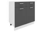 Unterschrank VCM "Küchenschrank B 80 cm Unterschrank Schublade Esilo", schwarz (weiß, anthrazit), B:60cm T:46cm, Obermaterial: 100% Holz Wood., Schränke, Unterschrank