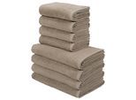 Handtuch Set OTTO HOME "Merida, 4 Duschtücher 70x140cm, 4 Handtücher 50x100cm", beige, 8, Frottier, Frottier, Obermaterial: 100% Baumwolle, Handtuch-Sets, Handtuch Set, kuschelig weich, einfarbig, 100% Baumwolle, Topseller