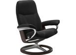 Relaxsessel STRESSLESS "Consul", schwarz (schwarz paloma), B:91cm H:102cm T:79cm, Leder BATICK: BATICK ist ein leicht korrigiertes, durchgefärbtes und genarbtes Möbelleder, bei dem die meisten Unebenheiten und Spuren in der Regel entfernt wurden.;Leder PALOMA: PALOMA ist ein durchgefärbtes Semianilin-Möbelleder mit natürlicher Narbung.;ROHLEDER Stoff Q2 FARON: Ein fester zuverlässiger Bouclé mit e