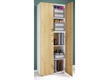Schuhschrank VCM "XL Holz Großer Schuhschrank Schuhkommode Lona 5", braun (weiß, honig, eiche), B:70cm T:40cm, Obermaterial: 100% Holz Wood., Schränke, Schuhschrank